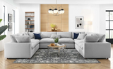 Plush Oversized Modular Sectional Light Grey