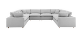 Plush Oversized Modular Sectional Light Grey