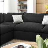 Plush Oversized Modular Sectional Sofa Black