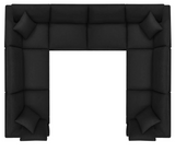 Plush Oversized Modular Sectional Sofa Black