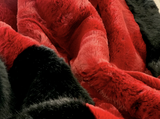 Framed Faux Chinchilla Throw Maroon and Black