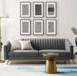 Lean Modern Performance Velvet Sofa Grey