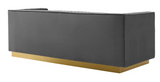 Vector Channel Tufted Modern Sofa With Gold Base Grey