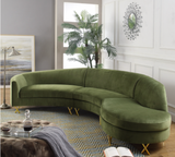 Shelton Modern 3pc Sectional Olive Green