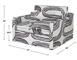Slope Accent Chair-and-a-Half Black and White