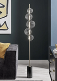 Stacked Aluminum and Glass Floor Lamp