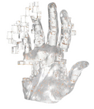 Handi Sculpture Acrylic with Gold Flakes