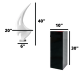 The Pointe Abstract White Oversized Sculpture With Black Base