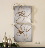 Abstract Harmony Modern Metal Wall Art S/2