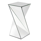 Twist Mirrored Accent Table, Contemporary accent table, mirrored pedestal