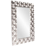 Sculpted Silver Modern Leaner Mirror, contemporary leaner mirror, silver leaner mirror