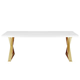 Franklin Dining Table White Gold