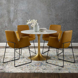 Classico Round or Oval Modern Marble Dining Table With Gold Base