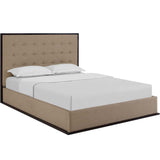 Pippin II Modern Platform Bed Brown Fabric