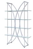 Stella Chrome and Glass Bookcase/Display Rack
