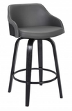 The Alex Barstool BarHeight 30' Black Brush Wood