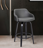 The Alex Barstool 26' Counter Height  Black Brushed Wood