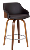 The Alex Barstool 26' Counter Height  Walnut Wood Finish