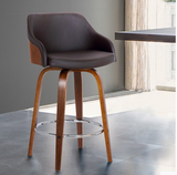 The Alex Barstool 30" Bar Height Walnut Wood Finish