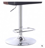 Stan Barstool in Chrome finish with Walnut wood and Black Faux Leather