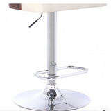 Stan Barstool in Chrome finish with Walnut wood and Cream Faux Leather
