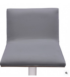 Chris Barstool in Brushed Stainless Steel finish with Grey Faux Leather and Walnut Back