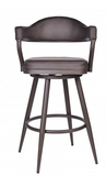 Josie 26" Counter Height Barstool in Brown Powder Coated Finish and Vintage Brown Faux Leather