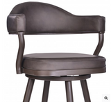 Josie 30" Bar Height Barstool in Brown Powder Coated Finish and Vintage Brown Faux Leather