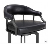 Edwin Swivel 30" Mineral Finish and Black Faux Leather Bar Stool