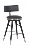 Gracie Modern 26" Grey Faux Leather Bar Stool