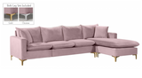 Damien Reversible Modern Sectional Pink