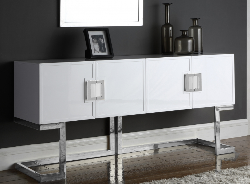 Givenchy Modern Sideboard White Silver