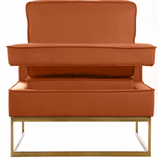 Helena Velvet Modern Accent Chair Orange