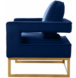 Helena Velvet Modern Accent Blue