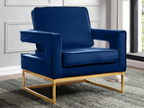 Helena Velvet Modern Accent Blue