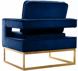 Helena Velvet Modern Accent Blue