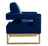 Helena Velvet Modern Accent Blue