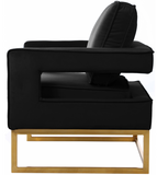 Helena Velvet Modern Accent Chair Black