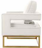Helena Velvet Modern Accent Chair Cream