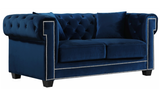 Oak Modern Loveseat Navy Blue