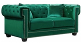 Oak Modern Loveseat Navy Blue