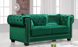 Oak Modern Loveseat Green