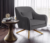Pleat Modern Swivel Chair Grey