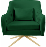 Pleat Modern Swivel Chair Orange