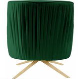 Pleat Modern Swivel Chair Green