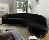 S Curve Modern Sectional Black