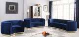 The Shell Accent Chair Blue/Gold