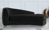 The Shell Curved Chaise Lounge Navy Blue/Silver