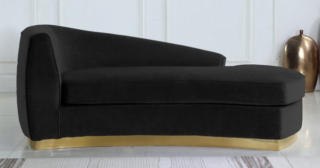 The Shell Curved Chaise Lounge Black Gold