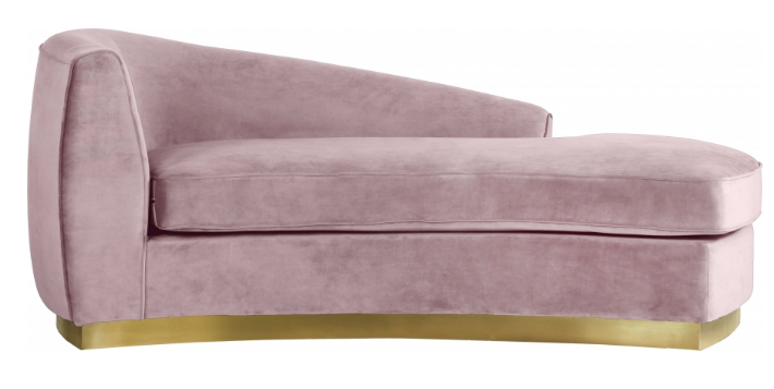 The Shell Curved Chaise Lounge Pink Gold
